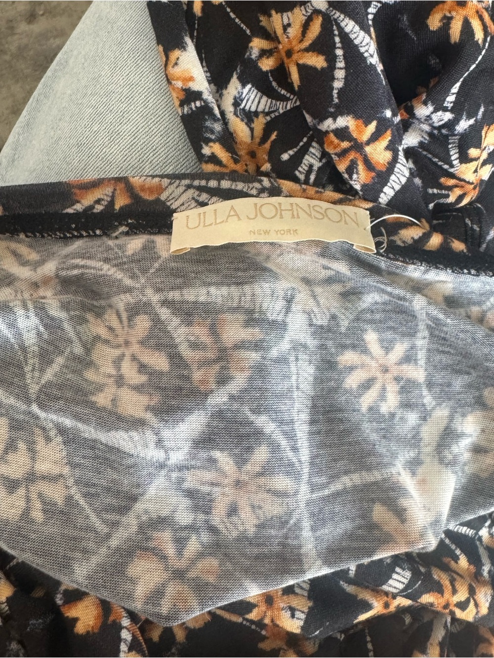 NWOT Ulla Johnson Elise Black Maxi Dress with Orange Floral Print Fall Wardrobe - Picture 4 of 5